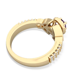 Amethyst Celtic Knot Halo 14K Yellow Gold ring R26445RH