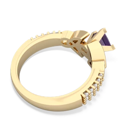 Amethyst Celtic Knot 5Mm Square Engagement 14K Yellow Gold ring R26445SQ