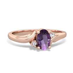 Amethyst Elegant Swirl 14K Rose Gold ring R2173