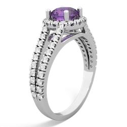 Amethyst Pave Halo 14K White Gold ring R5490