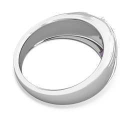 Amethyst Men's Streamline 14K White Gold ring R0460