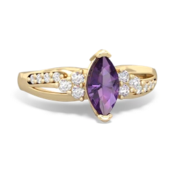 Amethyst Royal Marquise 14K Yellow Gold ring R2343