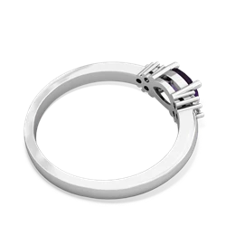 Amethyst Simply Elegant East-West 14K White Gold ring R2480