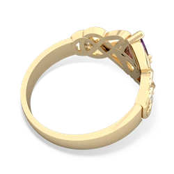 Amethyst Keepsake Celtic Knot 14K Yellow Gold ring R5300