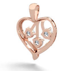 Ruby Glowing Heart 14K Rose Gold pendant P2233