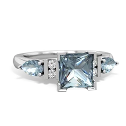 Amethyst 6Mm Princess Eternal Embrace Engagement 14K White Gold ring C2002