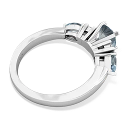 White Topaz 6Mm Round Eternal Embrace Engagement 14K White Gold ring R2005