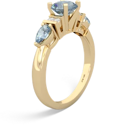 Sapphire 6Mm Round Eternal Embrace Engagement 14K Yellow Gold ring R2005