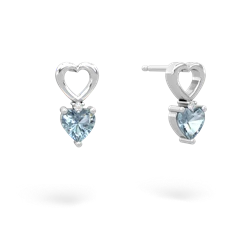 Aquamarine Four Hearts 14K White Gold earrings E2558