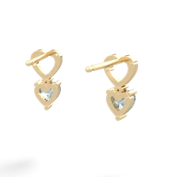 Aquamarine Four Hearts 14K Yellow Gold earrings E2558