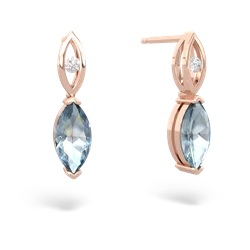 Aquamarine Marquise Drop 14K Rose Gold earrings E5333