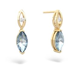 Aquamarine Marquise Drop 14K Yellow Gold earrings E5333