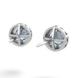 Aquamarine Halo 14K White Gold earrings E5320