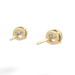 Aquamarine 5Mm Round Stud 14K Yellow Gold earrings E1785