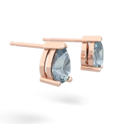 Aquamarine Teardrop Stud 14K Rose Gold earrings E1793