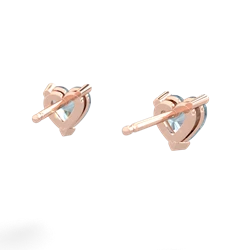 Aquamarine 5Mm Heart Stud 14K Rose Gold earrings E1861