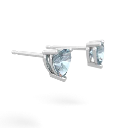 Aquamarine 5Mm Heart Stud 14K White Gold earrings E1861