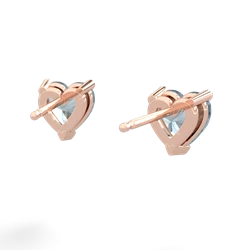 Aquamarine 6Mm Heart Stud 14K Rose Gold earrings E1862