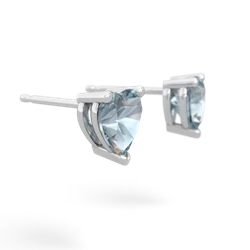 Aquamarine 6Mm Heart Stud 14K White Gold earrings E1862