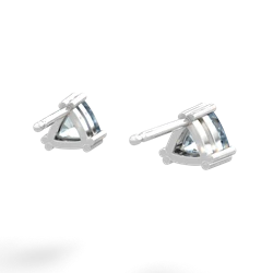 Aquamarine 5Mm Trillion Stud 14K White Gold earrings E1858