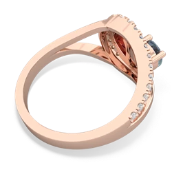 Aquamarine Nestled Heart Keepsake 14K Rose Gold ring R5650