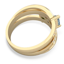 Aquamarine Bowtie 14K Yellow Gold ring R2360