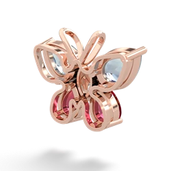 Aquamarine Butterfly 14K Rose Gold pendant P2215