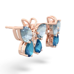 Aquamarine Butterfly 14K Rose Gold earrings E2215