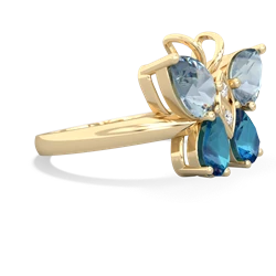 Aquamarine Butterfly 14K Yellow Gold ring R2215