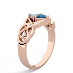 Aquamarine Keepsake Celtic Knot 14K Rose Gold ring R5300