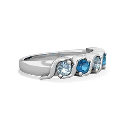 Aquamarine Anniversary Band 14K White Gold ring R2089