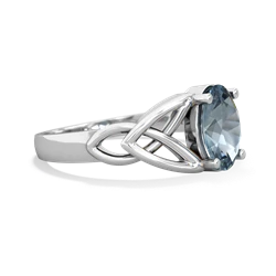 Aquamarine Celtic Trinity Knot 14K White Gold ring R2389