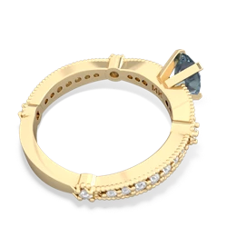 Aquamarine Sparkling Tiara 7X5mm Oval 14K Yellow Gold ring R26297VL