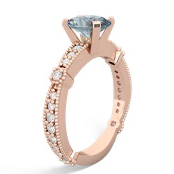 Aquamarine Sparkling Tiara 8X6 Oval 14K Rose Gold ring R26298VL