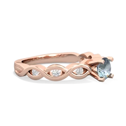 Aquamarine Infinity 5Mm Round Engagement 14K Rose Gold ring R26315RD