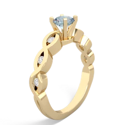 Aquamarine Infinity 5Mm Round Engagement 14K Yellow Gold ring R26315RD