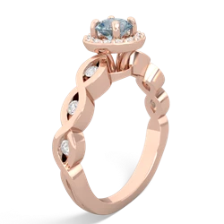 Aquamarine Infinity Halo Engagement 14K Rose Gold ring R26315RH
