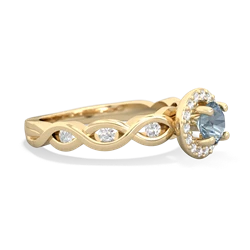Aquamarine Infinity Halo Engagement 14K Yellow Gold ring R26315RH
