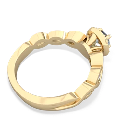 Aquamarine Infinity Halo Engagement 14K Yellow Gold ring R26315RH