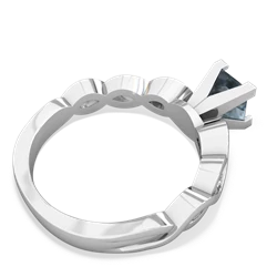 Aquamarine Infinity 5Mm Square Engagement 14K White Gold ring R26315SQ