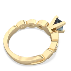 Aquamarine Infinity 5Mm Square Engagement 14K Yellow Gold ring R26315SQ