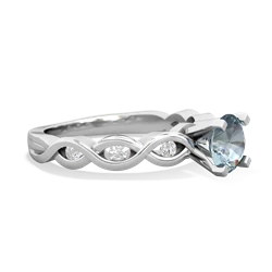 Aquamarine Infinity 6Mm Round Engagement 14K White Gold ring R26316RD