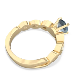 Aquamarine Infinity 6Mm Round Engagement 14K Yellow Gold ring R26316RD