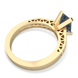 Aquamarine Art Deco Engagement 8X6mm Emerald-Cut 14K Yellow Gold ring R26358EM