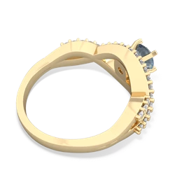 Aquamarine Diamond Twist 5Mm Round Engagment  14K Yellow Gold ring R26405RD