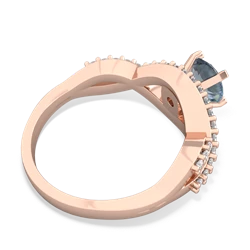 Aquamarine Diamond Twist 6Mm Round Engagment  14K Rose Gold ring R26406RD