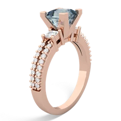 Aquamarine Classic 6Mm Princess Engagement 14K Rose Gold ring R26436SQ