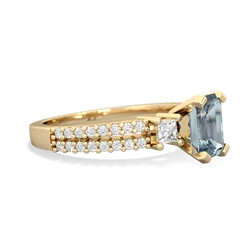 Aquamarine Classic 7X5mm Emerald-Cut Engagement 14K Yellow Gold ring R26437EM