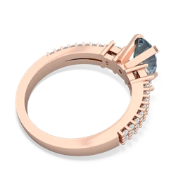 Aquamarine Classic 8X6mm Oval Engagement 14K Rose Gold ring R26438VL