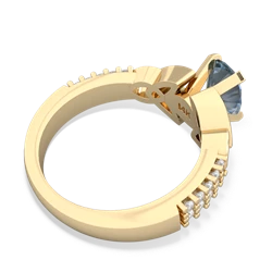 Aquamarine Celtic Knot 8X6 Oval Engagement 14K Yellow Gold ring R26448VL